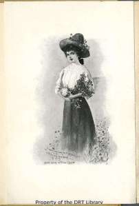 The frontispiece illustration in Mary Ware in Texas, showing the title character in a field of bluebonnets.